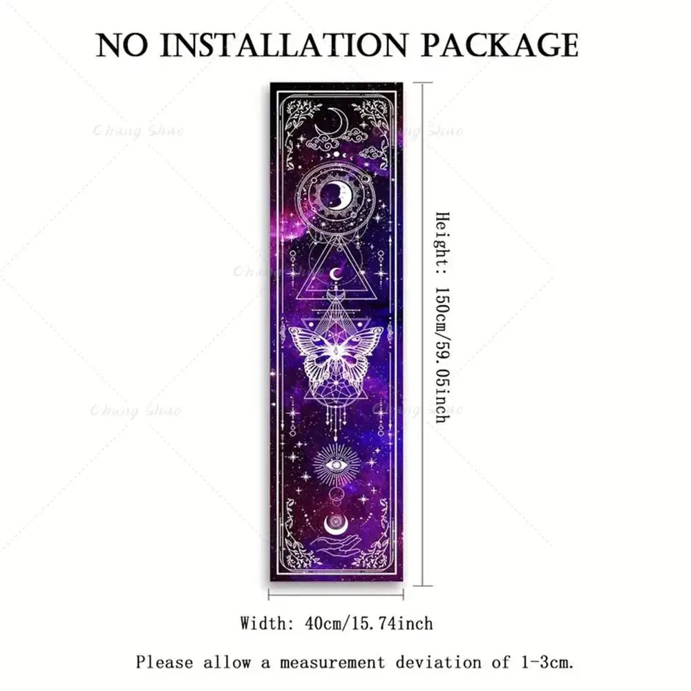 Gothic Witchy Sun & Moon Vertical Tapestry Black And White Butterfly Wall Hanging For Living Room, Bedroom Aesthetic Home Decor