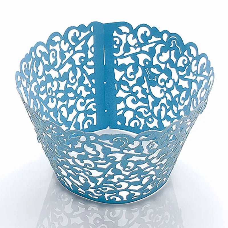 50pcs Lace Cupcake Wrapper Hollow Muffin Cupcake Paper Cups For Baby Shower Wedding Birthday Party Baking Fondant Dessert Decor