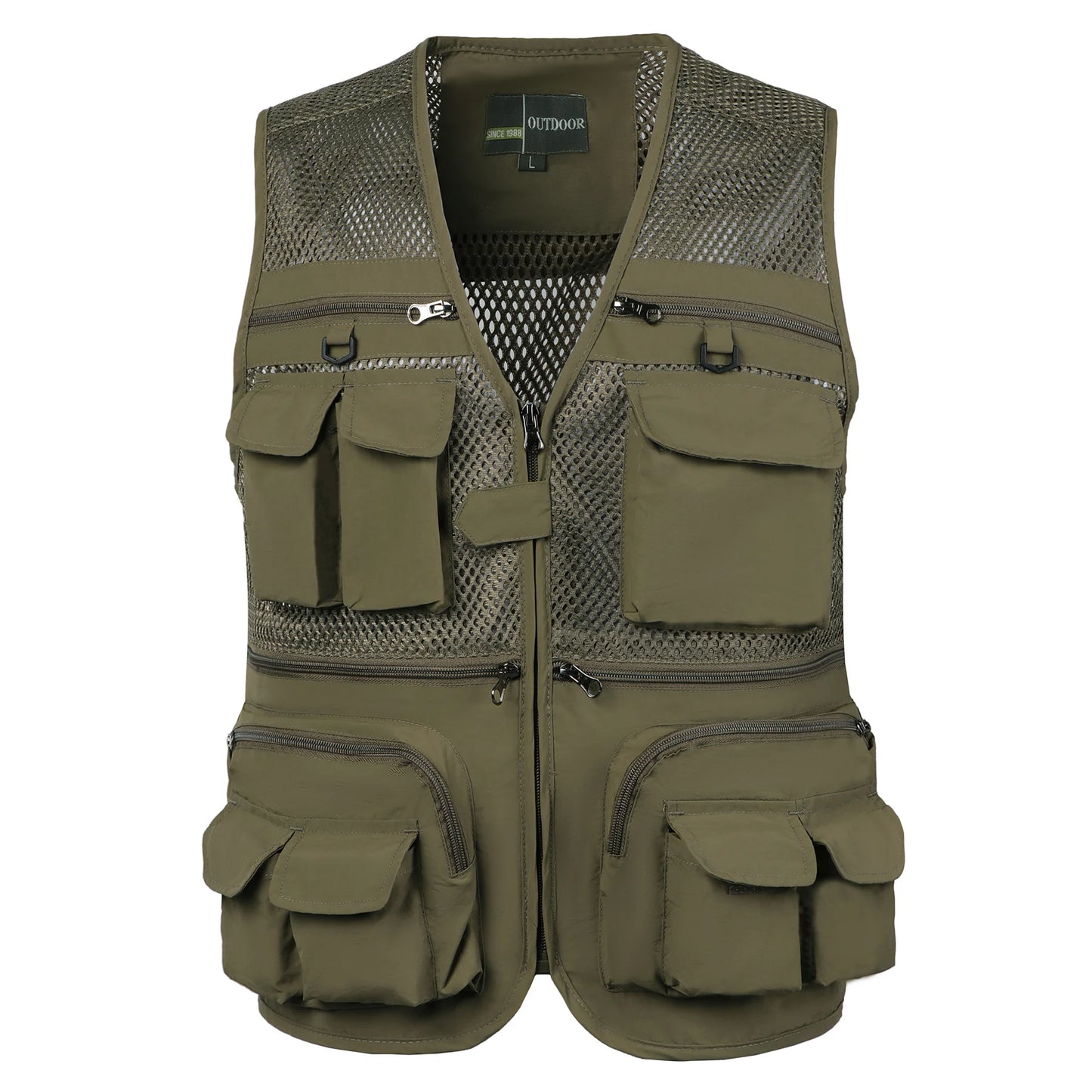 #%Men's Vest Tactical Webbed Gear Coat Summer Photographer Waistcoat Tool Many Pocket Mesh Work Sleeveless Jacket Male