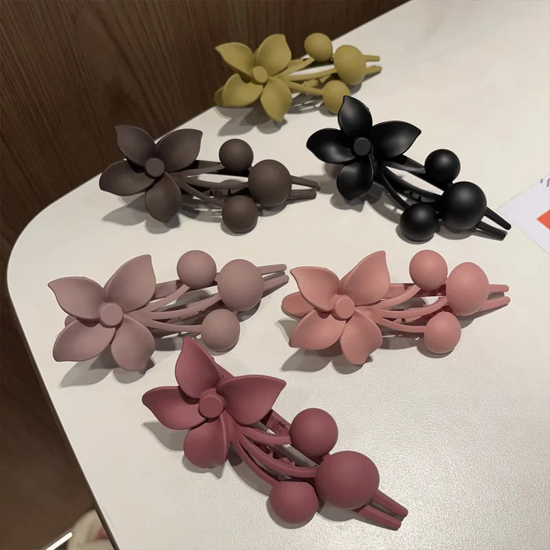 2024NEW Girl Fashion Sweet Hairpin Flower Hair Clip Cute Graceful Scrub  Duckbill Clip New Children Hair Accessories