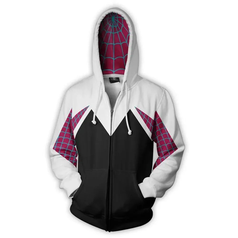 Cosplay Movie Spider Women Sweatshirt Hoodie Gwen Stacy Cosplay Costume Hooded Jacket Coats Men Women Pullover Trainsuit S Anime