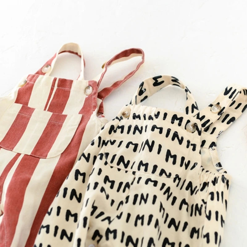 Cotton Jumpsuits One-piece Baby Romper Summer Clothes Cosy Bodysuit Kid Strap Pant for 0-3Y Children Boys Girl Dropship