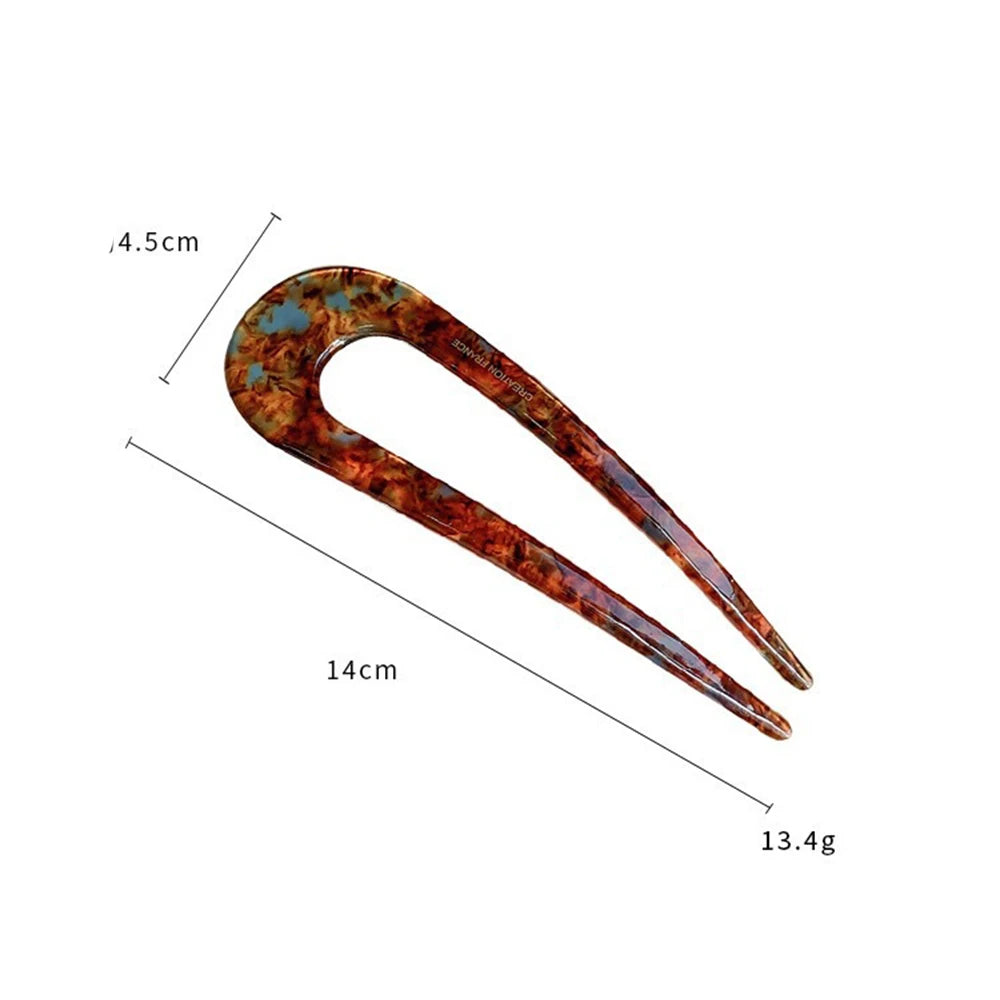 French Styles Hair Forks Hair Sticks Acetic Acid U-Shape Hair pins Bun Women Girls Vintage Hairstyle Hair Accessories Headband