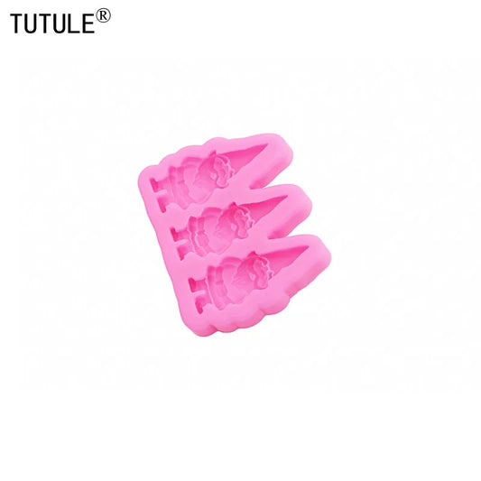 Christmas DIY Gnome Dwarf Keychain Clay Epoxy Resin silicon Moulde Gnome Santa Claus Dwarf mold Chocolate cake decoration molds