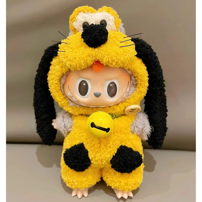 Disney Labubu Only clothes Baby Dressed For Archangel Zimomo Goof Bruto Donald Duck Clothes Vinyl Suit Sitting Doll Clothes Gift