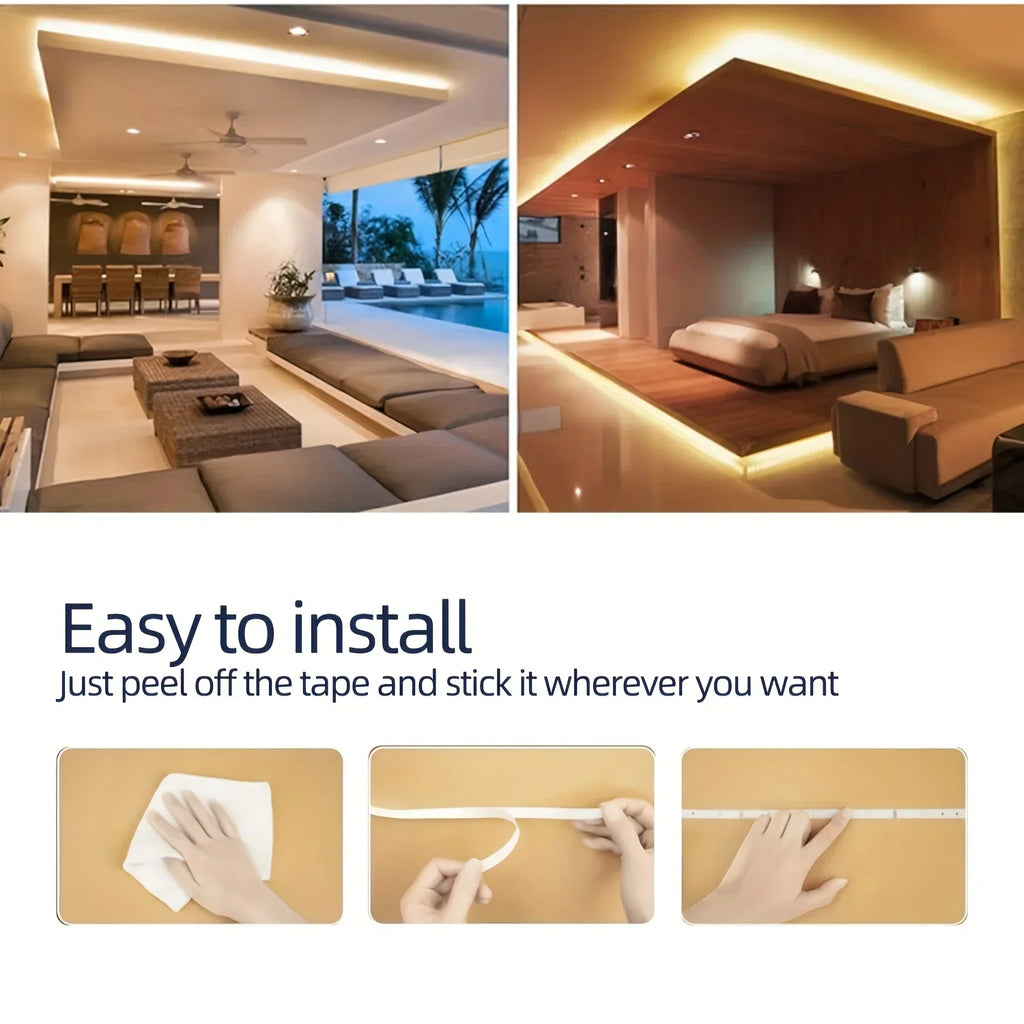 5V 2835 LED Strip Light White Warm White Flexible Cuttable Adhesive Tape for TV Backlight DIY Cabinet Shelf Home Decor Lighting