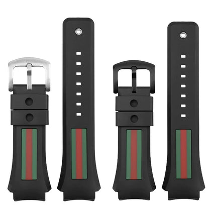 29-21mm For Gucci YA137/YA137107A Rubber Watch Strap Dedicated Protruding Port Band Waterproof Man Black Watch Bracelet
