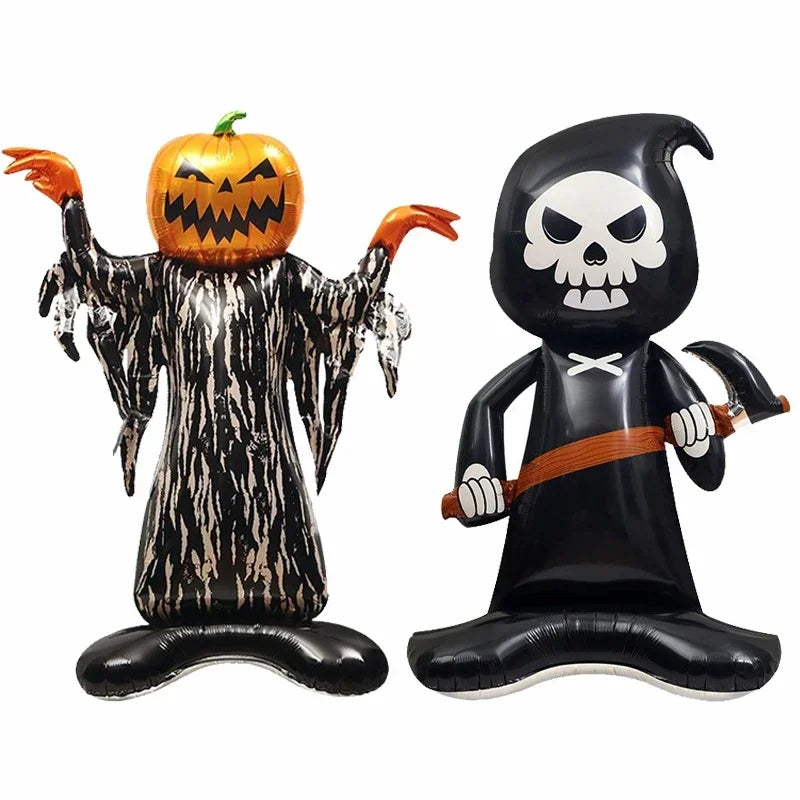 Halloween Decoration Balloon Pumpkin Pile Pumpkin Dead Tree Witch Scythe Grim Reaper Aluminum Balloon Halloween Party Decoration