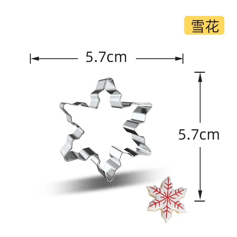 Christmas Cookie Cutter Stainless Steel Biscuit Mold Baking Tool Christmas Theme Snowflake Santa Claus Cake Biscuit Mould M542