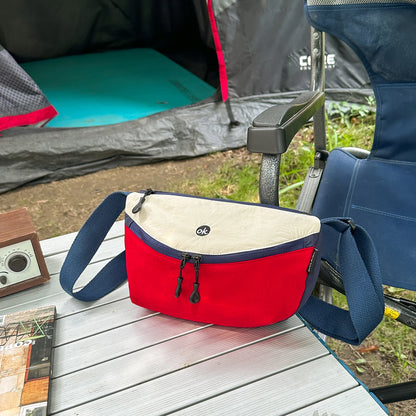 Unisex Outdoor Sports Travel Contrast Color Crossbody Bag Lightweight Multi-Pocket Chest Bag Hiking Single Shoulder Small Bag