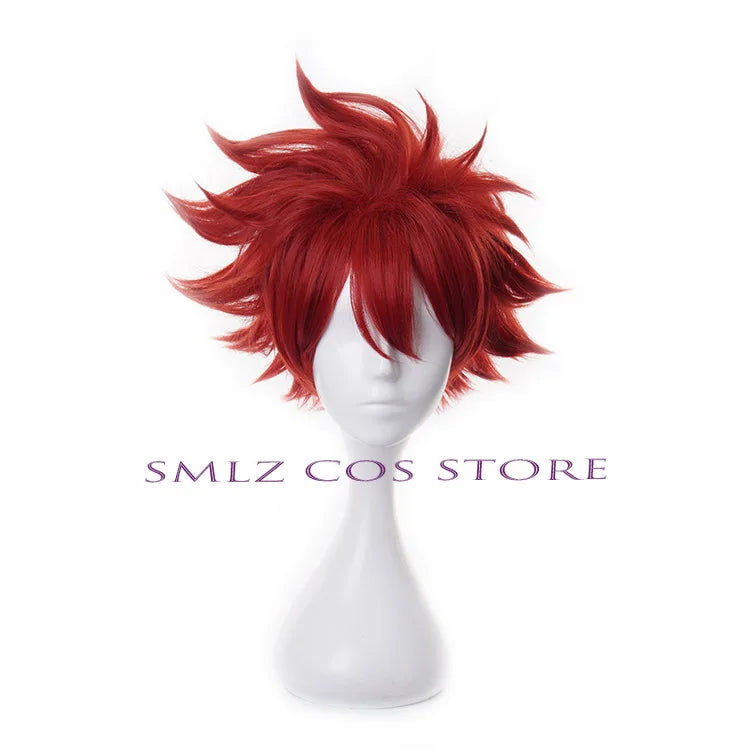 Newly Alma Cosplay Anime Gokurakugai Manga Costume Red Coat Pants Daily Wearing Rose Alma Wig Set Halloween Party Outfit for Man
