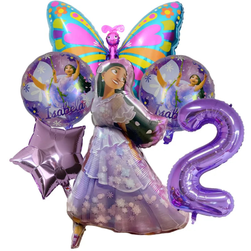 Disney Encanto Mirabel Isabella Party Balloons Set 32inch Purple Number Foil Balloons For Kids 1 2 3th Birthday Decor Air Globos
