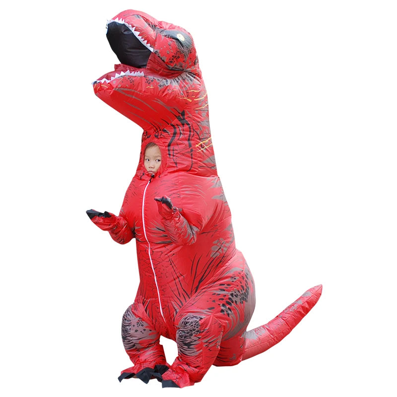Funny Inflatable Dinosaur Carnival Costume Halloween Christmas New Year Birthday Party Role Playing T-Rex Inflatable Suit Gift