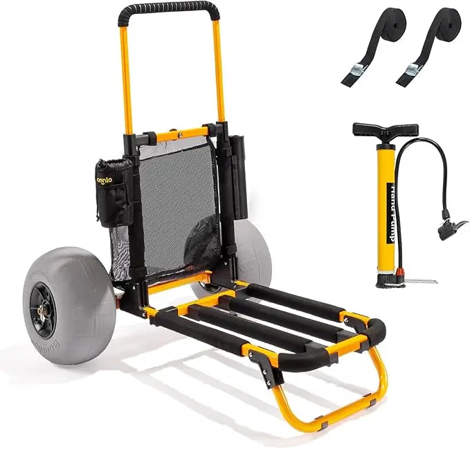 Beach Fishing Cart, Beach Wagon Trolley With 12" Big Balloon Wheels For Sand Foldable Beach Trailer With 23" X 15" Cargo