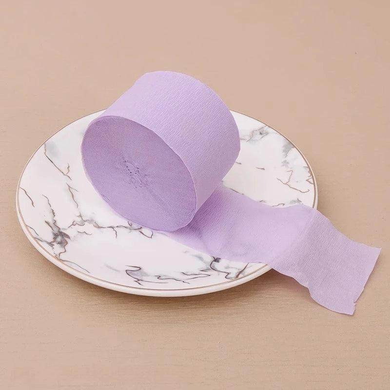 25m/Roll 4.5cm Crepe Paper Streamers Tissue Paper Roll For Flower Crafts Making Birthday Wedding Party Backdrop DIY Decoration