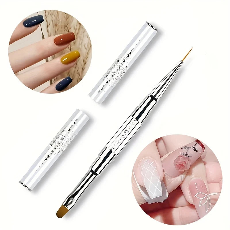 1pc Nail Brush Extension Nail Gel Rhinestone Dual-Ended Handle French Tip For Manicure Design Polish Gel Liner Professional Pen