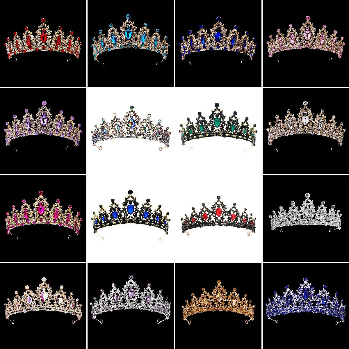 Elegant Crystal Bridal Crown Exquisite European and American Rhinestone Hair Bands Tiara Headpieces Party Jewelry Accessories