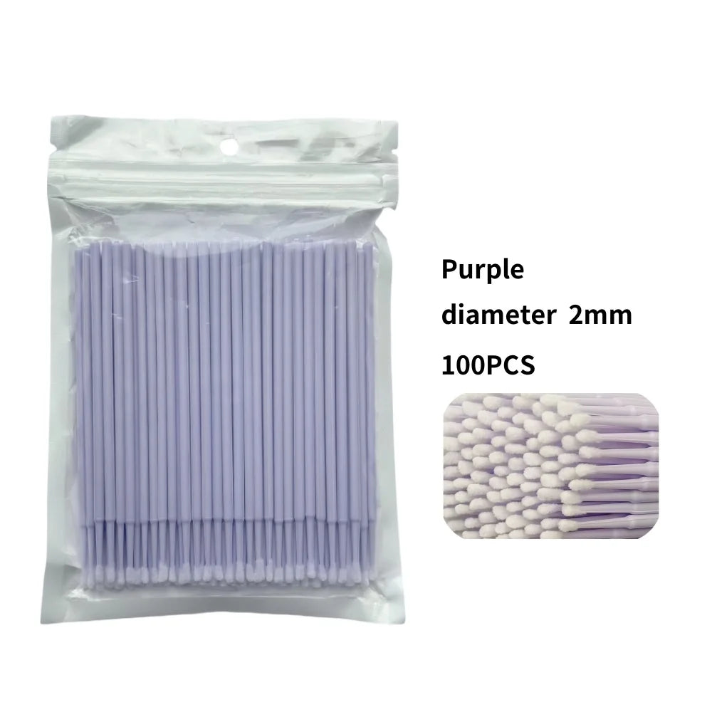 100PCS Disposable Eyelash Cleaning Brush Extension Micro Cotton Swab Eyelashes Microbrush Beauty Makeup Clean Remover Tools