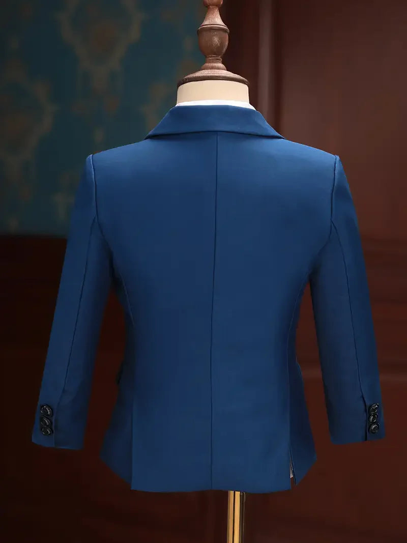 Boys 4Pieces/Set Jacket Vest Pants Bowtie Wedding Suit Little Boys Birthday Party Dress Children Host Piano Performance Costume