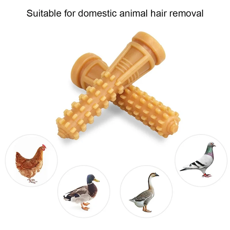 50PCS Chicken Plucker Fingers, Poultry Feather Plucking Rubber Hair Removal Finger For Chicken Duck Quail Goose Durable Yellow-B