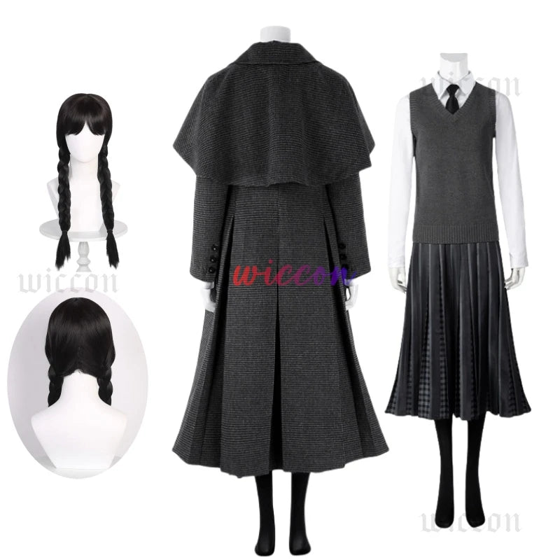 Addams Cosplay Costume Wednesday Season 2 Nevermore Academy Uniform Halloween Carnival Party Christmas PlayRole Coat Clothing