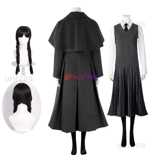 Addams Cosplay Costume Wednesday Season 2 Nevermore Academy Uniform Halloween Carnival Party Christmas PlayRole Coat Clothing