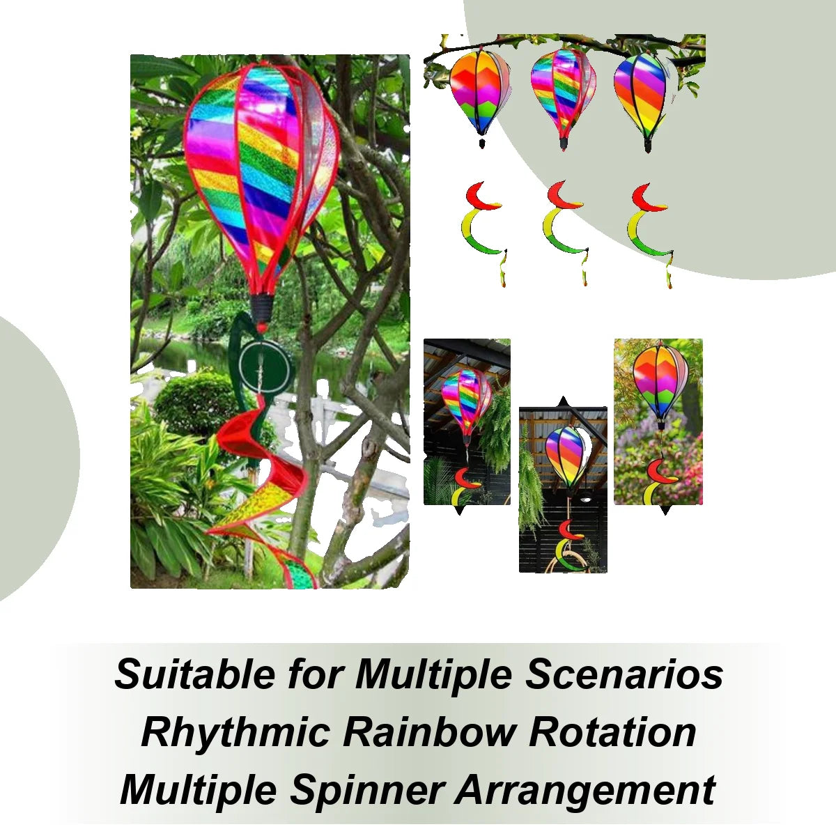 Hot Air Balloon Wind Spinners 3X Air Balloon Wind Spinner Windsock Ornament Outdoor Decoration For Yard Garden Patio Fences