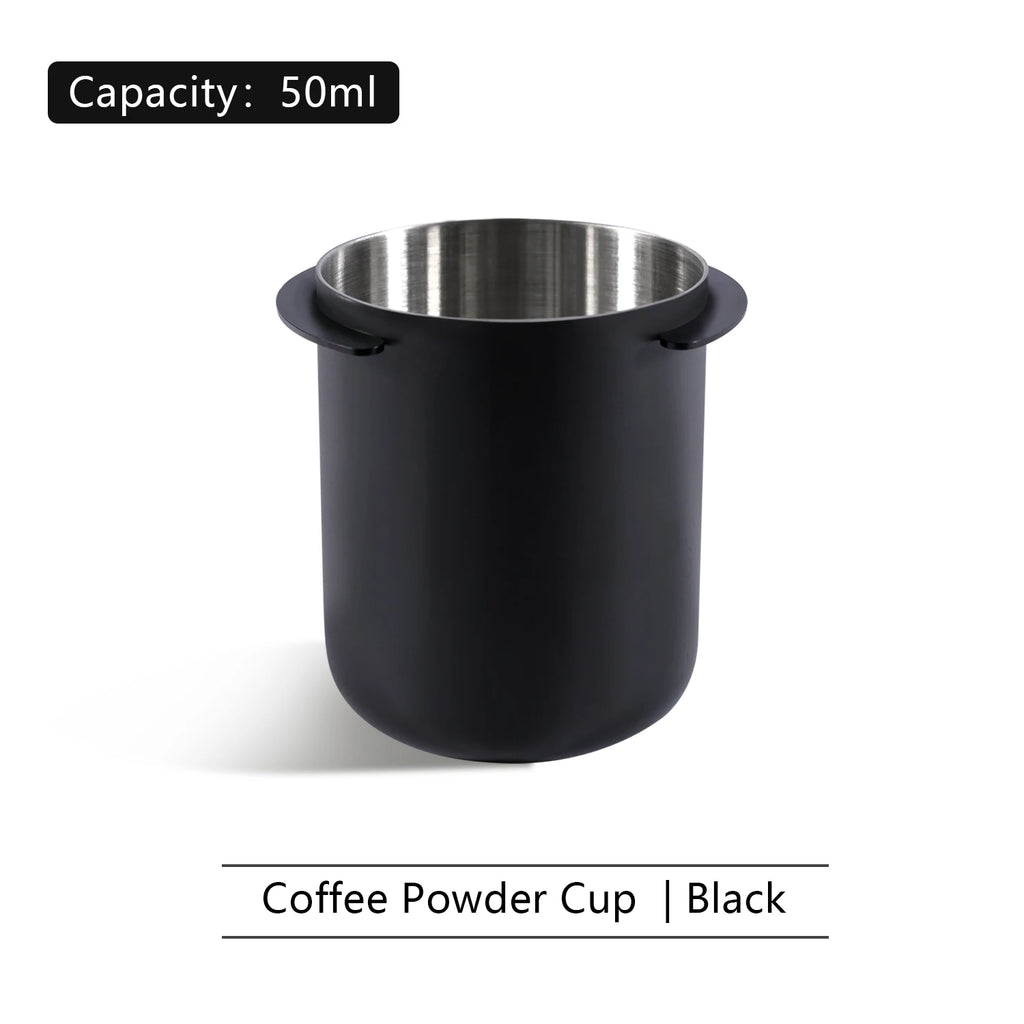 58mm Coffee Dosing Cup with Cleaning Brush Sniffing Mug for Espresso Machine Wear Resistant Stainless Steel Coffee Dosing Cup