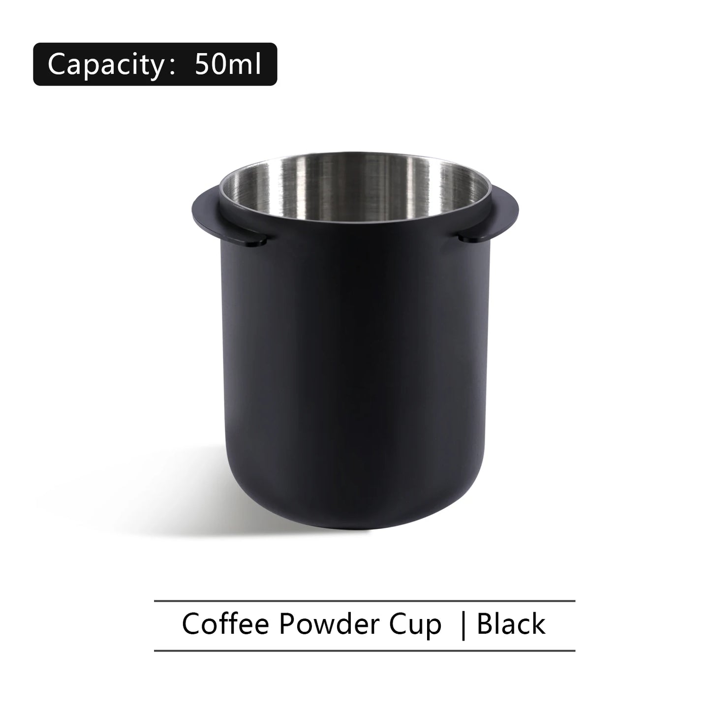 58mm Coffee Dosing Cup with Cleaning Brush Sniffing Mug for Espresso Machine Wear Resistant Stainless Steel Coffee Dosing Cup