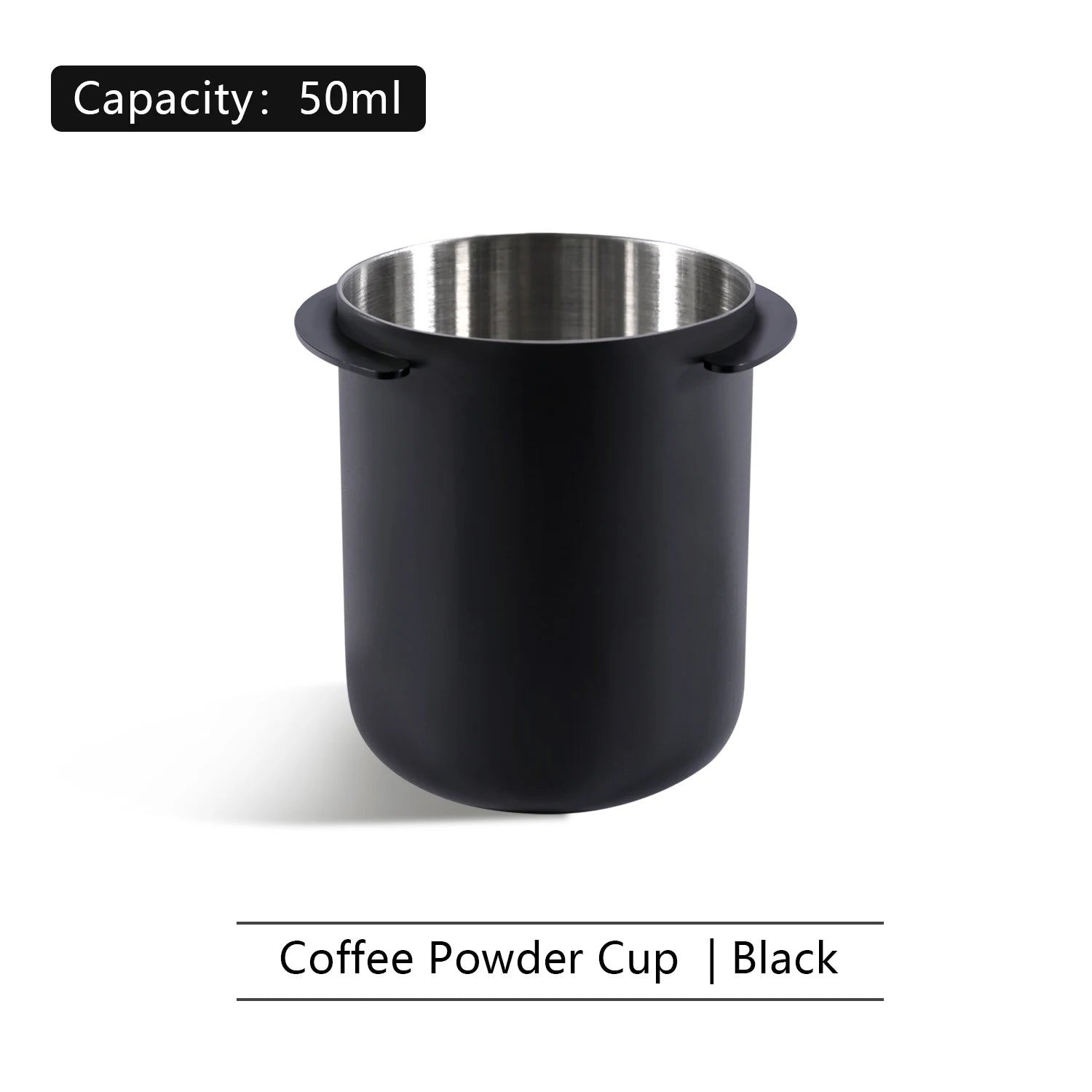 58mm Coffee Dosing Cup with Cleaning Brush Sniffing Mug for Espresso Machine Wear Resistant Stainless Steel Coffee Dosing Cup