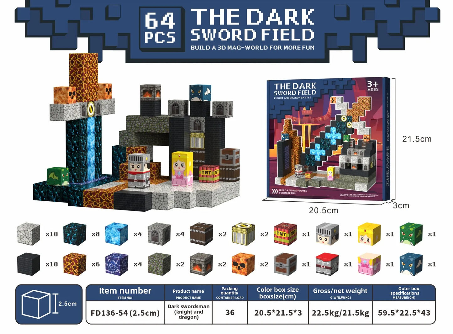 Mine Cube World Magnetic Building Blocks Magnet Set for Boys kids Magnetic Construction Set Stem Sensory Toys for Children Gifts