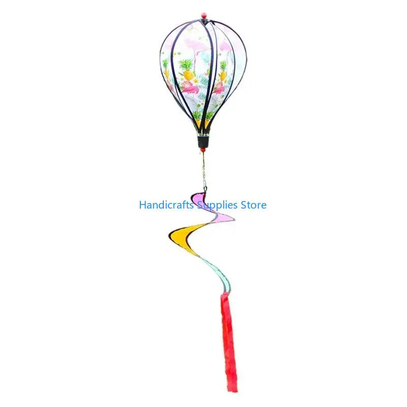 R1WA Hot Air Balloon Wind Spinner Rainbow Pinwheel Windsocks Windmill