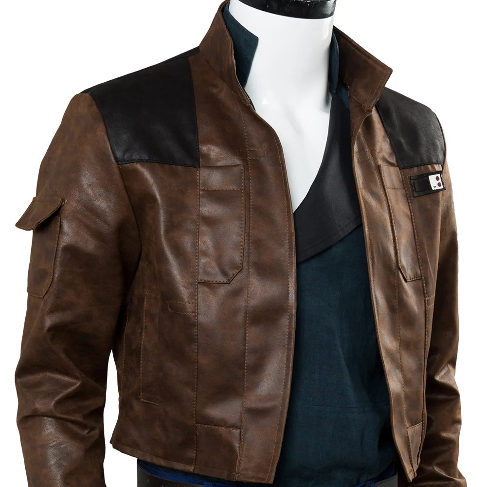 Movie Space Battle TV Fantasy Han Solo Vest Costume Men Roleplay Coat Pants Holster Belt Outfits Halloween Carnival Party Suits