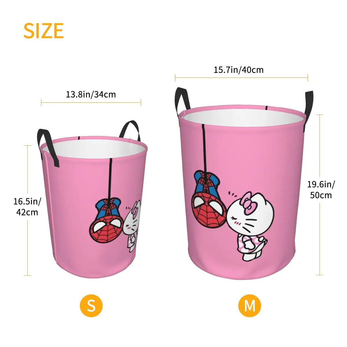Custom Hello Kitty Laundry Basket Collapsible Large Clothes Storage Bin Cartoon Character Baby Hamper