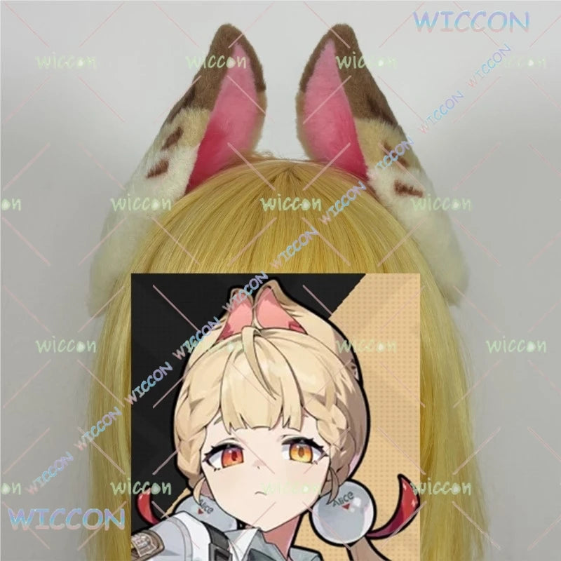 Bestnify@Zenless Zone Zero Alice Fluffy Animal Ears Tail Set Adjustable Headband Hair Clip Cosplay Costume Anime Game Halloween