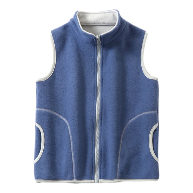 Solid Teenager Outwear Waistcoat Sleeveless Jacket Polar Fleece Children Vest for Boy Girl Warm Winter Kid Vest Toddler Clothing