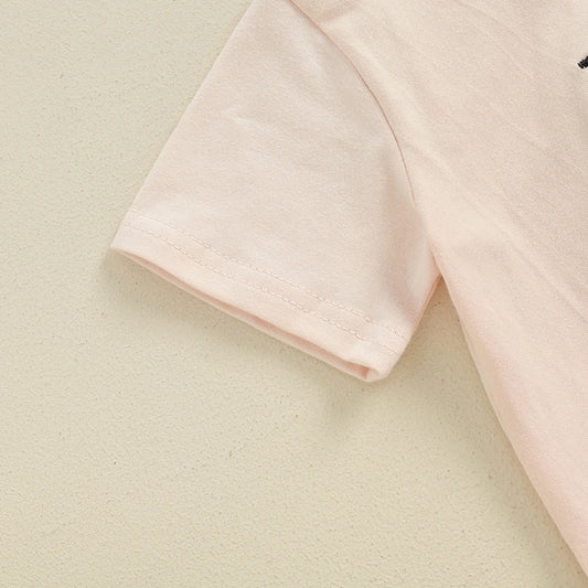 Toddler Boys 2-Piece Outfit Cute Bear Print Tee with Matching Elastic Waist Shorts for Summer Playtime