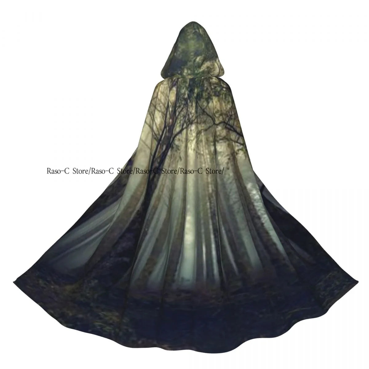 Hooded Cloak Unisex Cloak with Hood Beautiful Forest Landscape Cloak Vampire Witch Cape Cosplay Costume