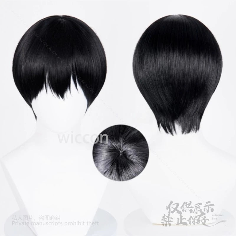 Anime Tsujinaka Yoshiki Hikaru Cosplay The Summer Hikaru Died White Black Wigs Heat Resistant Synthetic Hair Halloween Party Cos