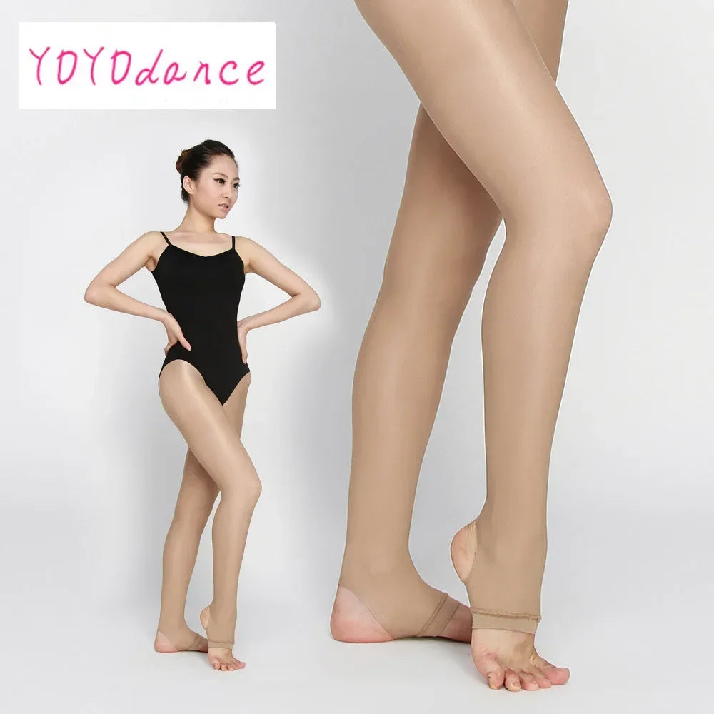 Women's Oil Shiny T-crotch 40D Pantyhose Yarns Sexy Stocking Hose Dance Fitness Leggings Lingerie Tights