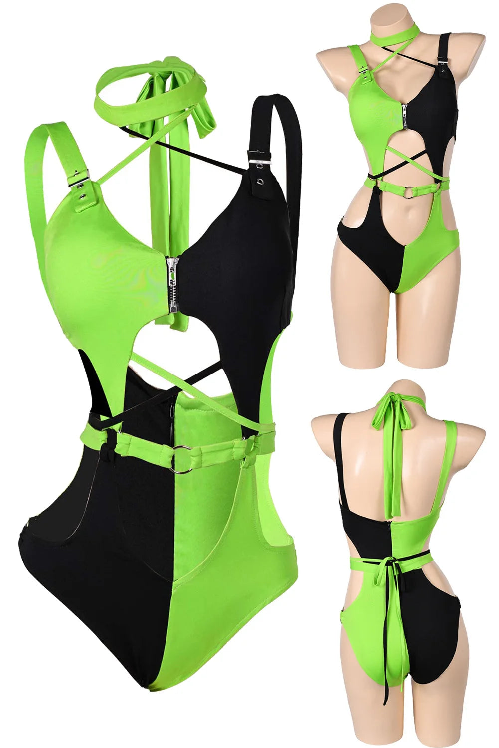 Shego Cosplay Women Lingerie Costume Cartoon Kim Underwear  Summer Swimsuits Swimwear Girls Adult Women Roleplay Fantasia Suits