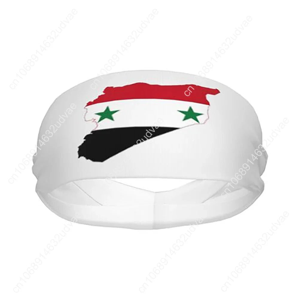 Syrian Sport Sweatbands Flag of Syria Sweat Headband Gym Fitness Hair Bandage Anti-slip Hair Sweat Bands