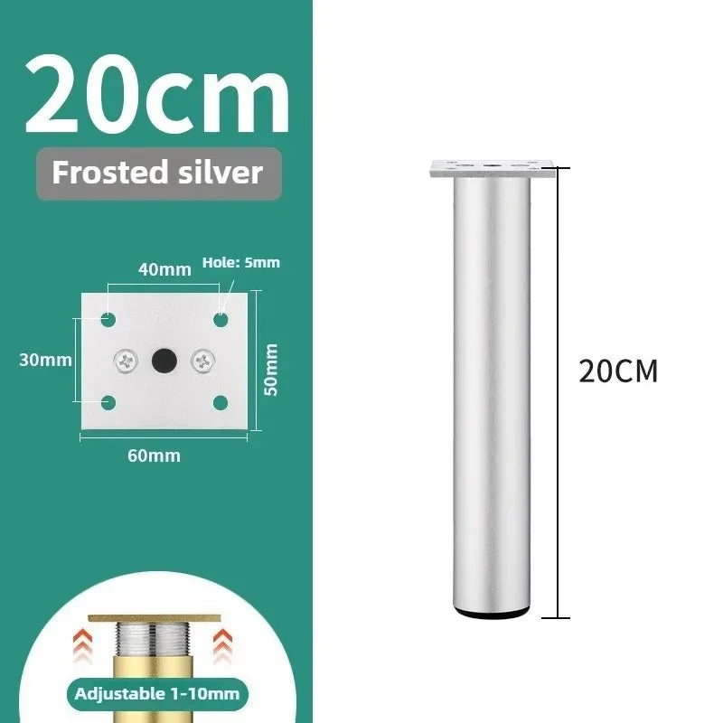4pcs 6-30cm Aluminum Alloy Furniture Legs Metal Adjustable Legs, for Cabinet Table Legs Sofa Feet Furniture Replacement Foot