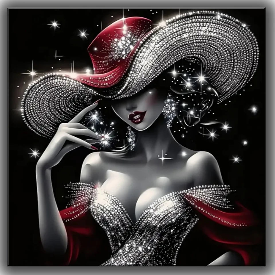 sparkling & elegant woman Diamond painting Jewelry cross stitch Embroidery diamond Mosaic rhinestones portrait Home decoration,