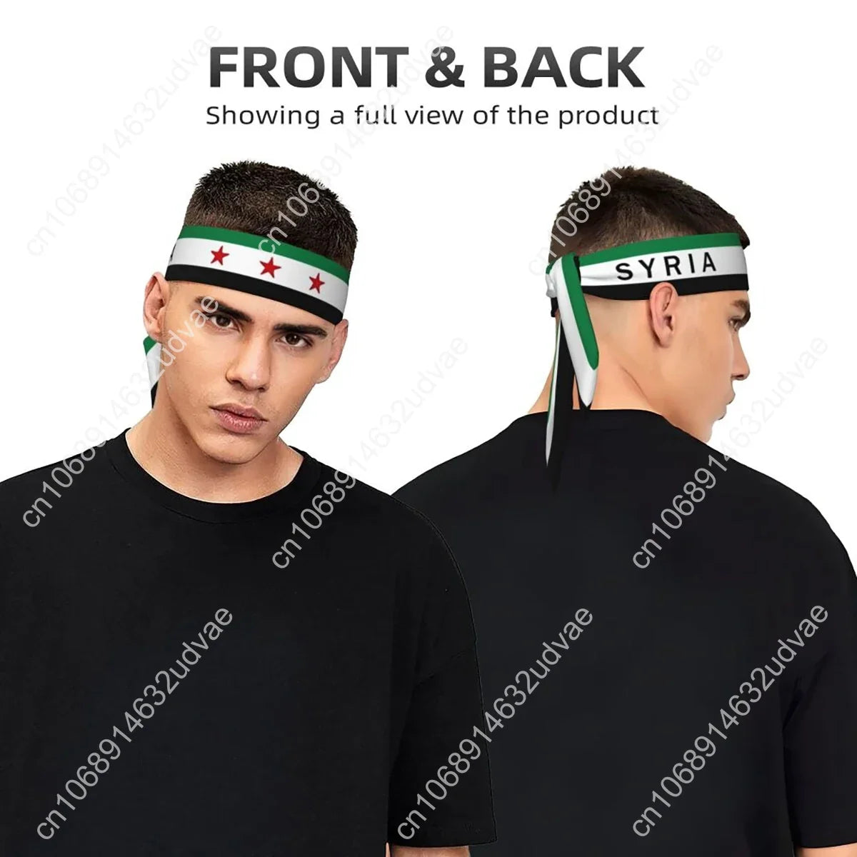 Syrian Sport Sweatbands Flag of Syria Sweat Headband Gym Fitness Hair Bandage Anti-slip Hair Sweat Bands