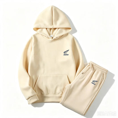 2026 Spring and Autumn Women's Casual Two-Piece Hooded Sweatshirt Women's Street Fashion Printed Sports Suit