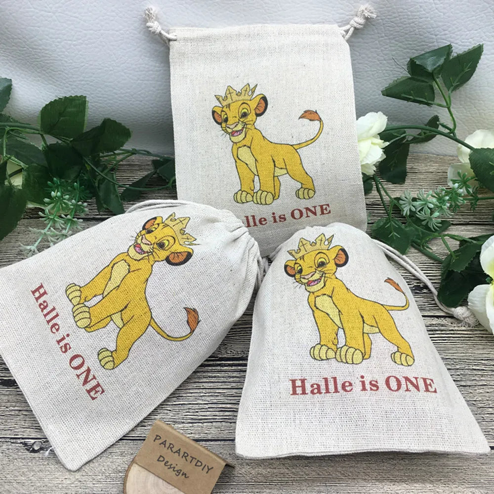 20pcs personalize any cartoon lion Birthday Gift favor bags, Baby Shower thank you gift bags, Christening baptism gift bags
