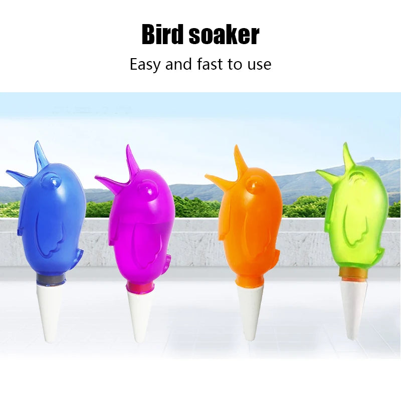 High quality automatic flower waterer plant waterer self watering water balloon bird shaped hand blown plastic