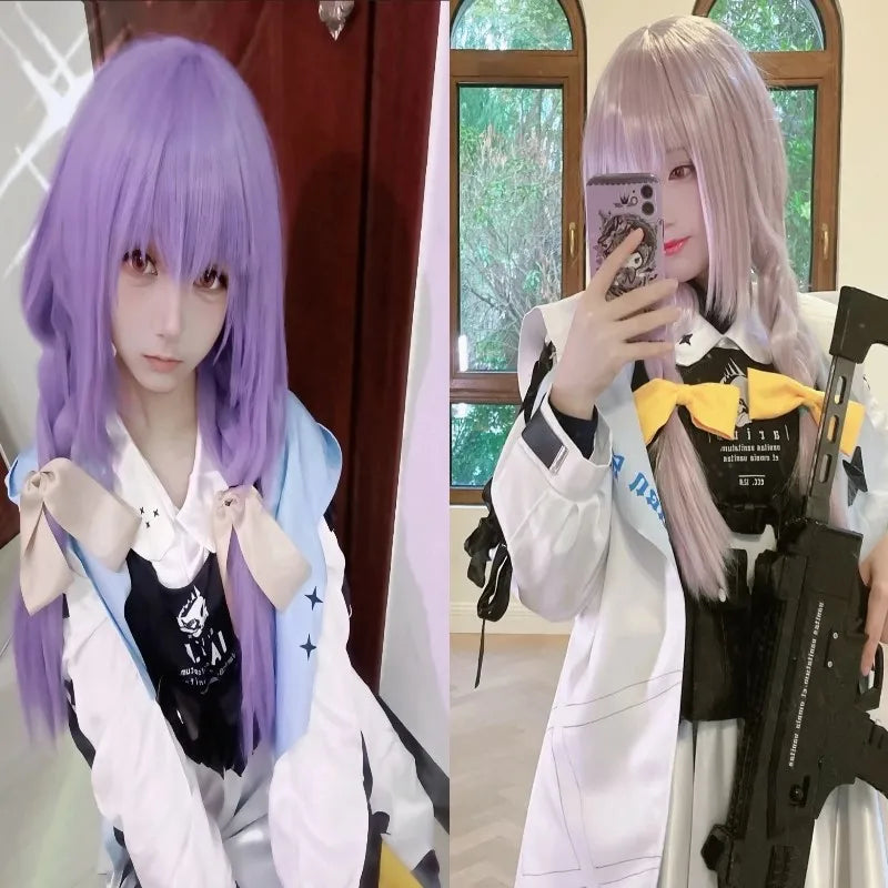 Blue Archive Hakari Atsuko Cosplay Costume Wig Headwear Women Carnival Halloween Carnival Party Roleplay Outfits Purple Hair
