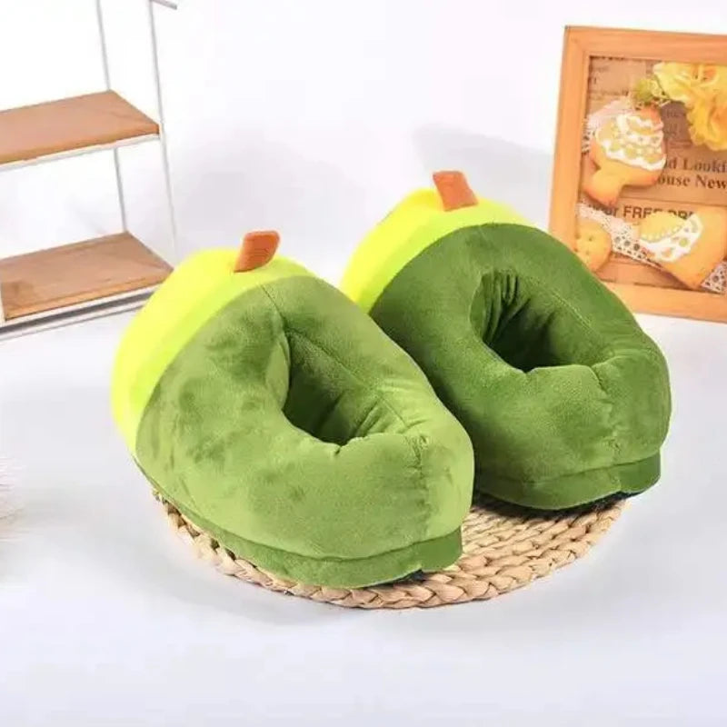 Avocado cartoon slippers cute all-inclusive semi-warm autumn and winter slippers